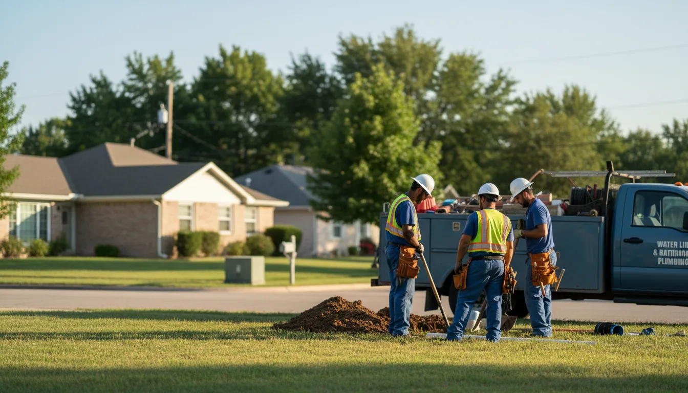 Residential water line and bathroom plumbing service in Byers, TX